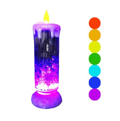 China Memorial Gift Party Holiday Flickering RGB Water Color Snow Celebration Candles Swirling Decorative Tea Led Candle Light for sale