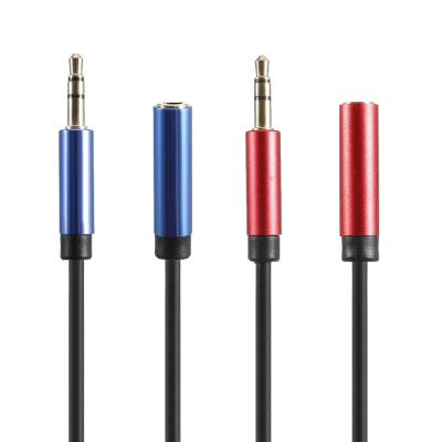 China Factory direct 3.5 band metal extension car audio cable sales3.5mm male-to-female male-to-female headphone adapter for sale