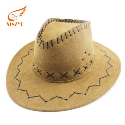 China Promotional Character Fashion Plain Felt Cowboy Hats Wholesale Leather Cowboy Hat for sale