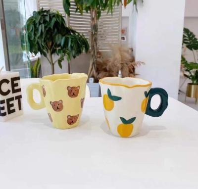 China Viable Custom Novelty Cute Animal Mouse Tea Cup Porcelain Shape Cartoon Ceramic Coffee Mug for sale