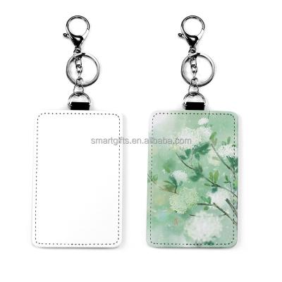 China Fashion Wholesale PU Sublimation ID Card Holder Blank Luggage Tag Leather Business DIY Printing ID Card Badge Holder for sale