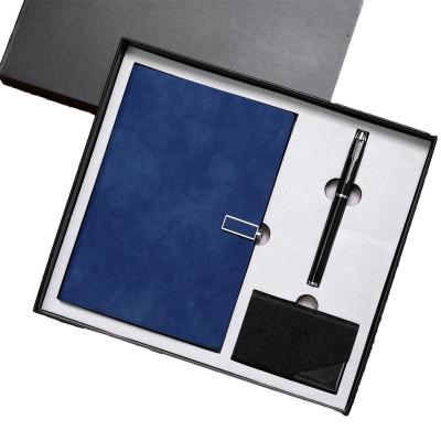 China Luxury High Quality Office Notebook Business Card Holder and Pen Business Promotional Gift Sets for sale