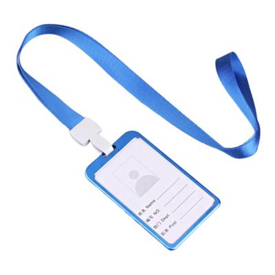 China Fashion Office Metal Neck ID Badge Holder Lanyard With Plastic Nylon Hook for sale