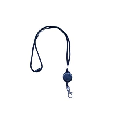 China Promotion Security Lanyard With Metal Hook Polyester Retractable ID Card Round Neck Strap for sale