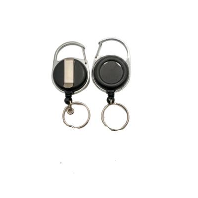 China Name Badge Retractable Clip Office Plastic Roller Carabiner Key Chain Reel With Customized LOGO for sale