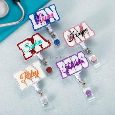 China Judging Name Badges Cute Custom Vivid Printing Nurse RN LPN Acrylic Badge Working Retractable PA PNA ID Card Medical Yo-Yo Reel Holder for sale