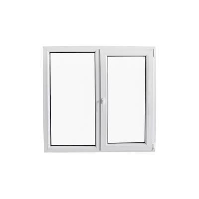 China Cheap high quality soundproof PVC profile doors and windows with high quality hardware casement plastic steel windows for sale