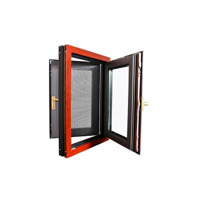 China Folding Screen Frame Aluminum Canopy Tempered Glass Double Glazed Casement Windows With Screen In China for sale