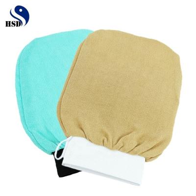 China EXFOLIATING Dead Skin Care Exfoliating Gloves Double Texture Bath Custom Logo Exfoliating Gloves for sale