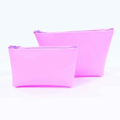 China High Quality Soft Silicone Durable Customized Multi Function Fashion Lady Travel Cosmetic Bag With Zipper for sale