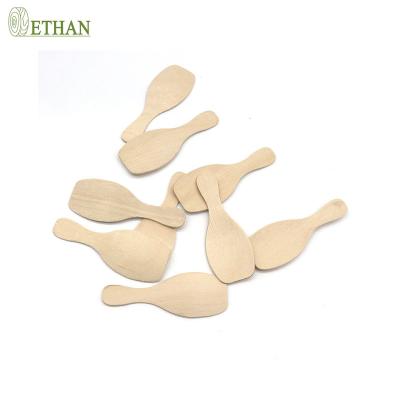 China 66mm Wooden Spoon Small Mini Cute Convenient Environment Friendly Convenient and Chef Style Natural Dish for sale