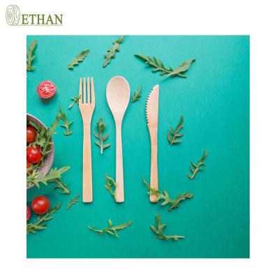 China Convenient Compostable Spoon Fork Bamboo Biodegradable Picnic Disposable Cutlery for sale