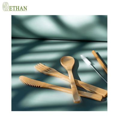 China China Factory Eco Bamboo Fork Knife Convenient Spoon Tableware Biodegradable Disposable Cutlery for sale