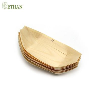 China Sustainable Environmental Friendly Degradable Serving Boat Sushi Wood 50Cms for sale