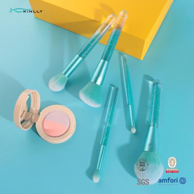 Cina Il trucco variopinto della maniglia di Bling di scintillio dell'etichetta privata spazzola 5PCS l'alta qualità Crystal Diamond Face Makeup Brush Set brillante in vendita