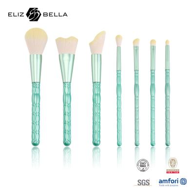 China Special Plastic Handle Cosmetics Brush Set 7PCS Makeup Foundation Brush Set With Synthetic Hair for sale