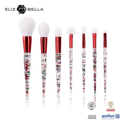 China 7pcs maquillaje cepilla de regalo conjunto de cuidado de la belleza manija de plástico cabello sintético en venta