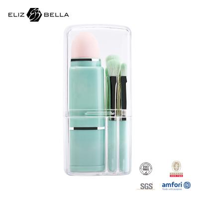 China 8pcs Mini maquillaje cepillo con mango corto cosmético cepillo maquillaje de pelo sintético cepillo esponja rosa con tubo de maquillaje en venta