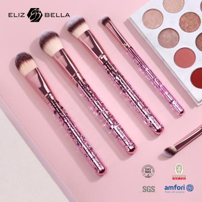 China 5pcs Travel Makeup Brushes Set With 100% Synthetic Hair And Aluminium Ferrule Plastic Handle Beauty Tools for sale