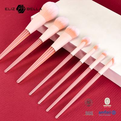 China 10pcs Pink Plastic Handle Travel Makeup Brush Set With Synthetic Hair, Beauty Need Makeup Tools Powder,Blush,Eyeshadow for sale