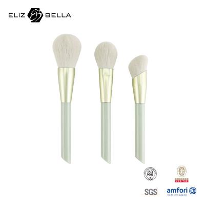 China 3pcs de escova de maquiagem personalizada para pó, blush, escova de contorno, alça de plástico e ferro de alumínio à venda