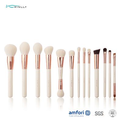 China 13pcs Shiny Aluminum ferrules Natural Hair Makeup Brush for sale