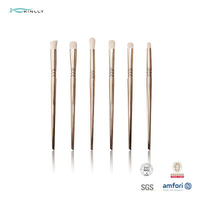 China El pelo sintético 6PCS del oro brillante observa la virola de aluminio del sistema del maquillaje en venta