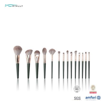 China Foundation 11pcs Wooden Handle Makeup Brushes Blending Contour for sale