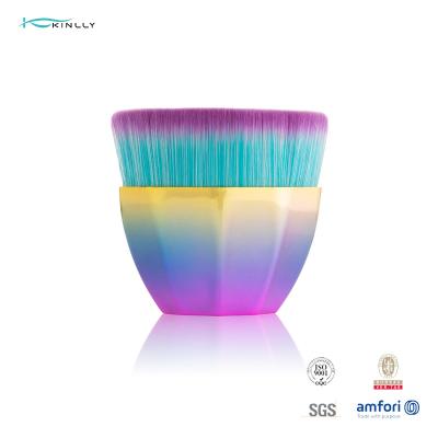 Chine Brosse plate de poudre de visage de décagone de brosse de Kabuki de cheveux synthétiques en plastique de poignée à vendre