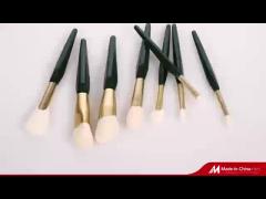 8-piece Wooden Handle Luxury Makeup Brushes Rose Gold Ferrule Cosmetic Brush Set