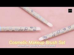 8pcs makeup brushes with synthetic hair and rolling printing aluminium ferrule oem