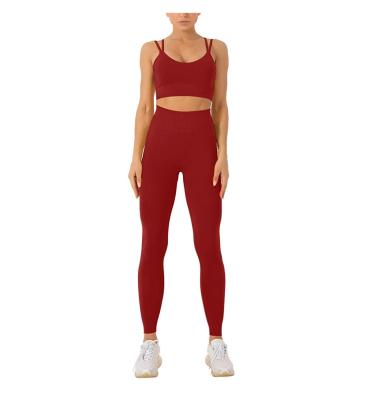 China FREE SAMPLE Women's Seamless Yoga Suit Workout High Waist Yoga Leggings Sports Bra Gym Equipments for sale