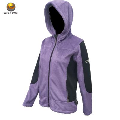 China Customized QUICK DRY women's full zipper hoodies and hood fleece fabric sportswear lady hoodie woman for sale