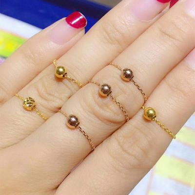 China CLASSIC Luxury Pure Ladies Rings Women Fashion 18K Gold Female Bridal Engagement Wedding Ring for sale