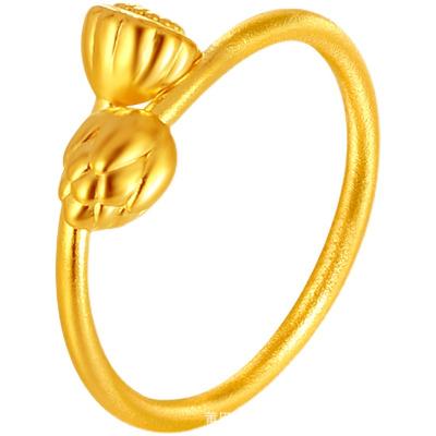 China CLASSIC Luxury Pure Ladies Rings Women Fashion 24K Gold Female Bridal Engagement Wedding Ring for sale