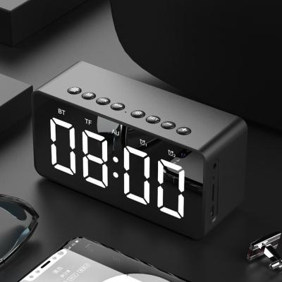 China BRIEF Clock Alarm Clock Speaker Mini Mirror Speaker Fill Clock New Gift Voucher Small Subwoofer Radio for sale