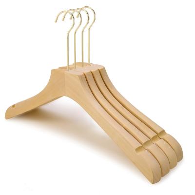 China High Quality Eco-friendly Material Flat Wood Hanger Customized Anti-slip Pants Coat Wooden Coat Hanger for sale