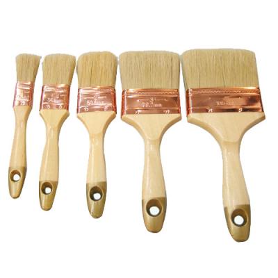 China Copper Plated Paint Ferrule Vanished Wooden Handle Paintbrush for sale