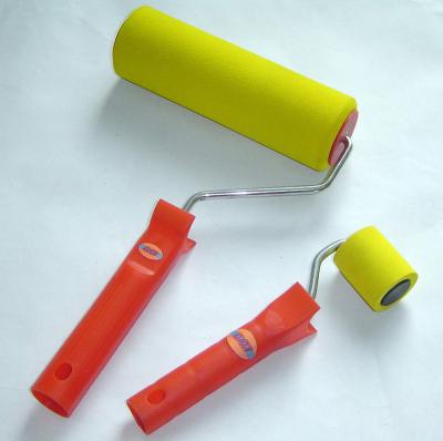 China Painting/Cleaning 50mm, 180/6mm Yellow Color Decorative Soft Rubber Foam Roller Papermaking Rubber Rollers For Wallpaper Or Press Glue for sale