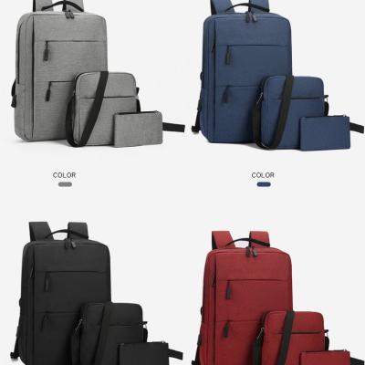 China With USB 2022 wholesale fashion fashionable and unisex business 3 pieces laptop bags custom laptop backpacks college school backpack for sale