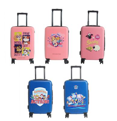 China 2022 Hot Selling ABS OEM, Professional Custom Multi-shape Various Sizes And Printing ABS Children Trolley Suitcase Kids Travel Luggage for sale