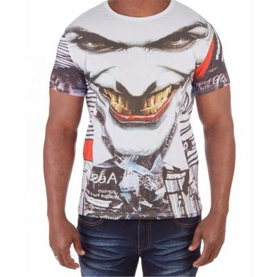 China 2022 Anti-wrinkle hip pop joker poker t shirts design print cotton custom mens t shirts printed tees body fit shirts for men for sale