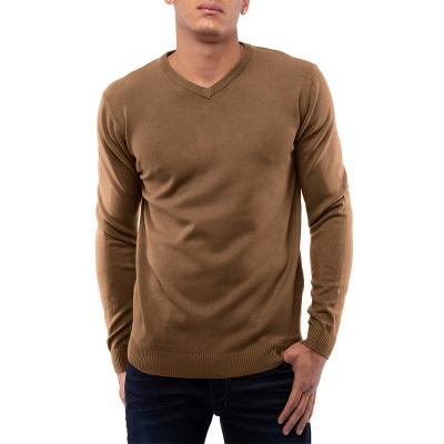 China Anti-Wrinkle OEM Service Big Size Knit Colorful Vintage Knitted Mens Casual Fitted V-Neck Pullover Long Sleeve Sweaters For Men for sale