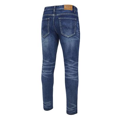 China 2022 Hot Selling Streetwear Slim Fit Non-Ripped Men's Jeans Stretch Breathable Denim Distressed Skinny Jeans for sale