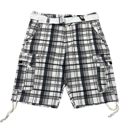 China 2022 Anti-wrinkle Fashion Plaid Outdoor Cargo Shorts Ripstop Multi-pocket Casual Combat Hunting Fishing Men Tactical Shorts for sale