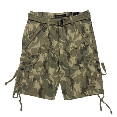 China Military Belted Mens Cargo Shorts Messenger Pants Anti-wrinkle Multi Pocket Camouflage Camouflage Army Shorts Custom for sale