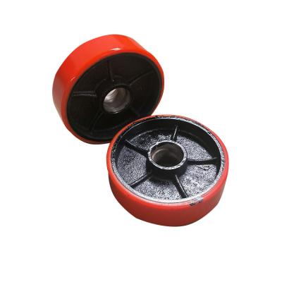 China Hotels 180*70Mm Heavy Duty Industrial PU Caster Wheels Pallet Truck Machinery Spare Parts For Hand Pallet Truck for sale