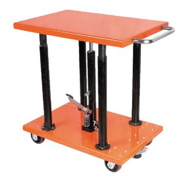 China Hotels/Garment Shops/Building Material Stores/Machinery Repair Shops...Hydraulic Manual Cargo Pallet Truck Stainless Steel Manual Platform Table Truck Mobile Lift Table for sale