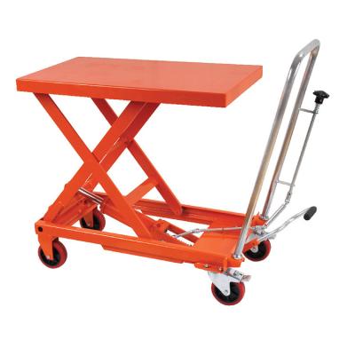 China Hotels / Garment Shops / Building Material Stores / Machinery Repair Shops... Market Trend Table Top Hand-Hydraulic Folding Forklift Four Wheels Scissor Lift Tables for sale