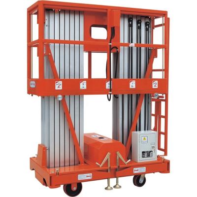 China Hotels/Garment Shops/Building Material Stores/Machinery Repair Shops... New Popular Mobile Double High Mast Lift Aluminum Work Platform for sale